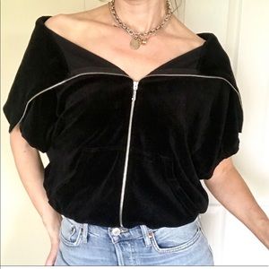 Juicy Couture women velour sweatshirt top vest